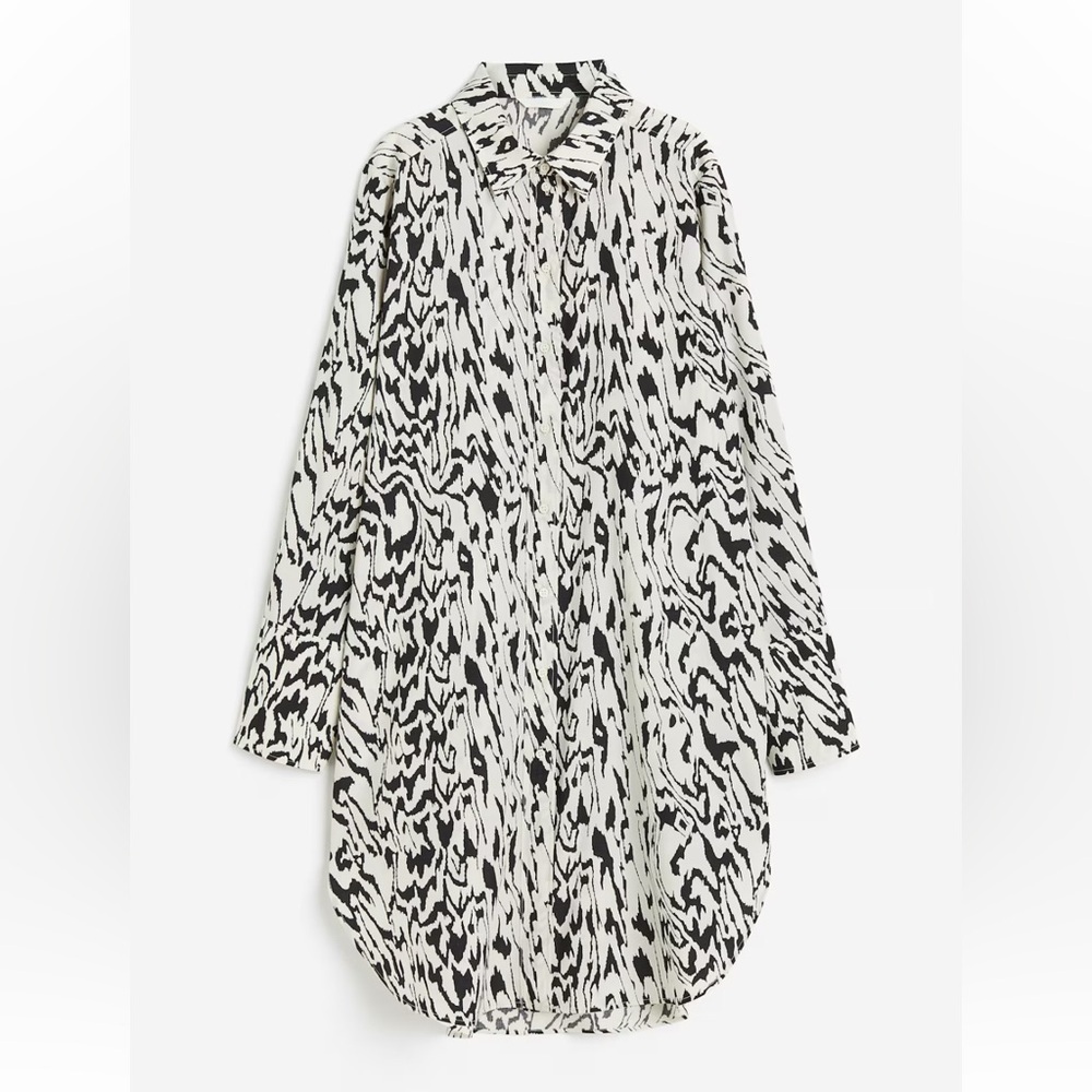 H&M Monochrome Abstract Shirt Dress